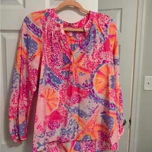 Lilly Pulitzer Pink and Orange Blouse